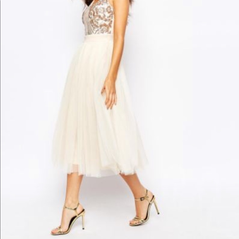 ASOS Tulle Layered Midi Skirt